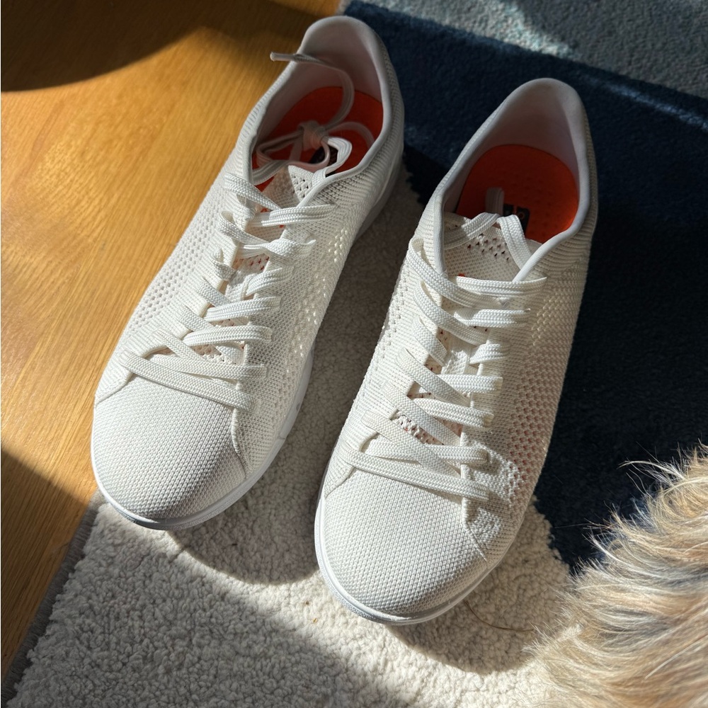 Swims White and Orange Knit Sneakers